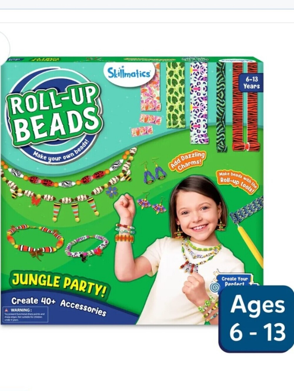 Skillmatics  Roll-up Beads: Jungle Party | DIY Jewelry Kit